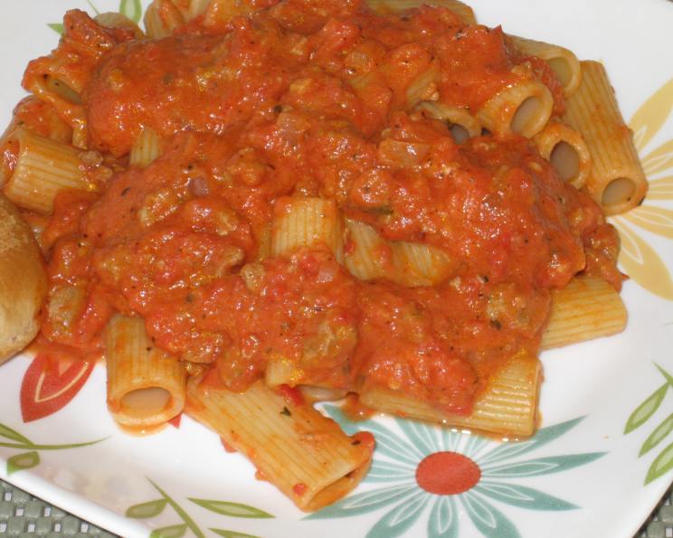 Pasta With Pink Vodka Sauce and Sausage Recipe