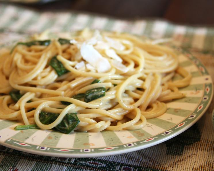 Spaghetti With Coconut Spinach Recipe