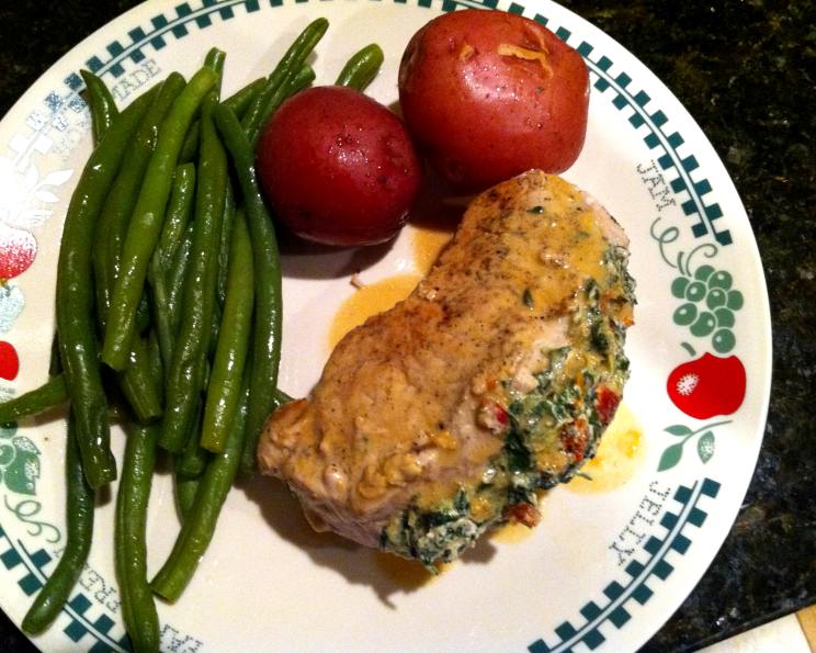 Pork Chops Stuffed With SunDried Tomatoes and Spinach Recipe
