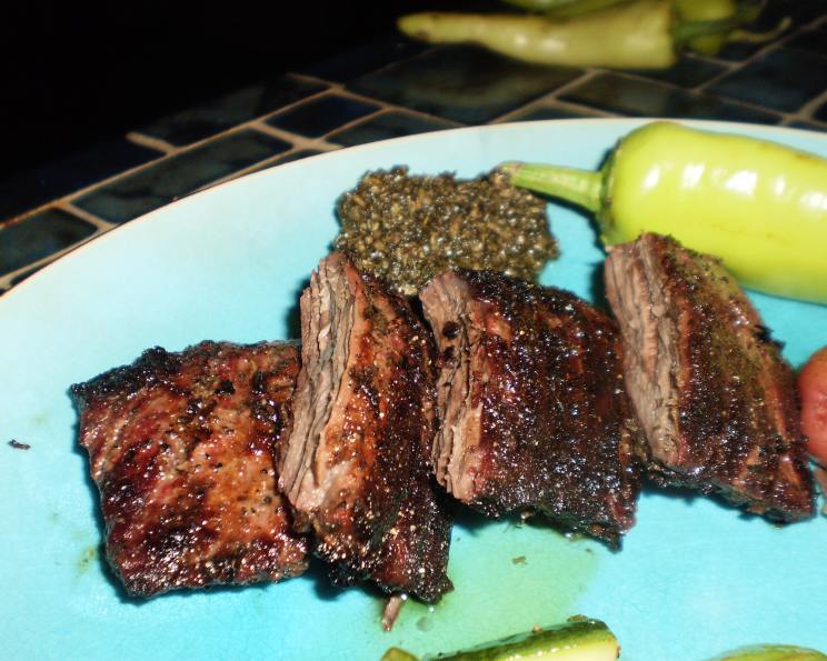 Skirt Steak With Red Chile Cilantro Chimichurri Recipe
