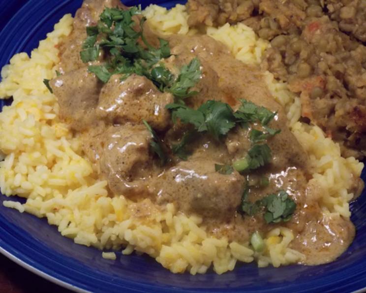 Lamb Korma Over Rice Recipe