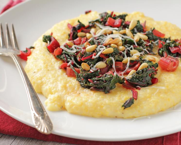 Polenta With Garlicky Greens Recipe