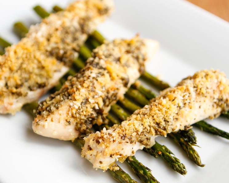 Pesto Baked Chicken With Fresh Asparagus Recipe