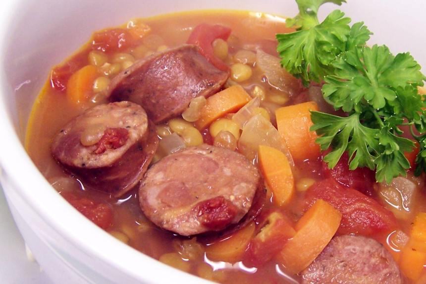 One Pot Spicy Sausage and Lentils Recipe