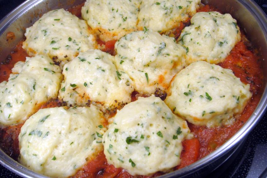 Stewed Tomatoes and Dumplings Recipe