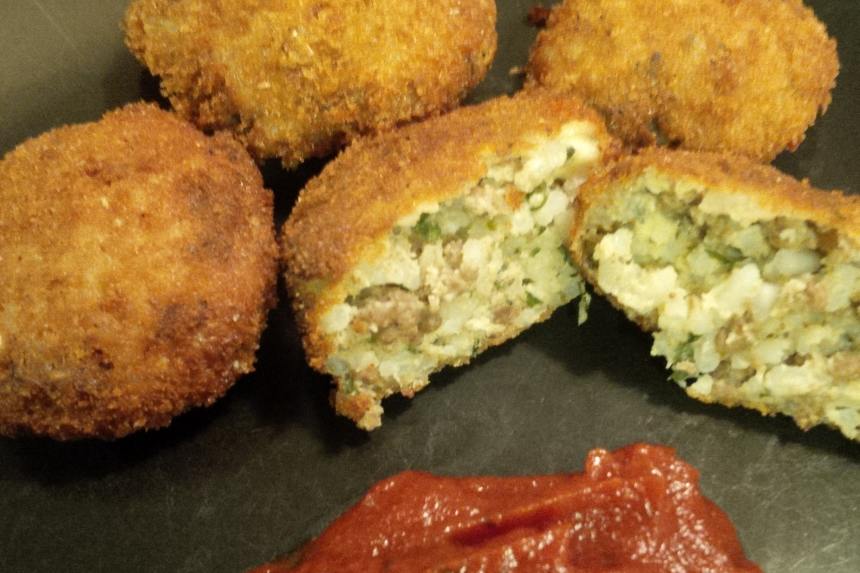 Kittencal's Ground Beef and Feta Rice Balls Recipe