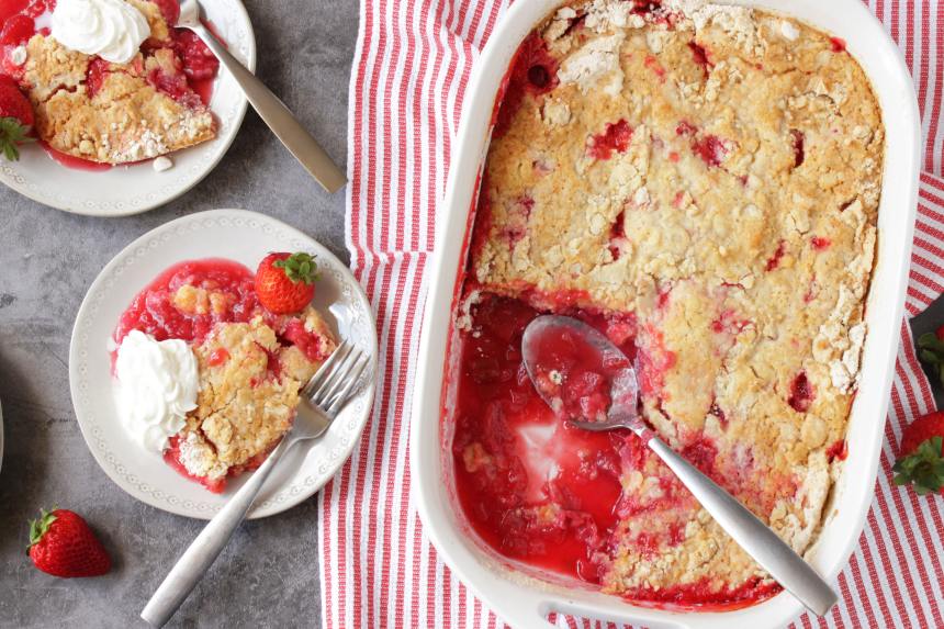 Strawberry Rhubarb Dump Cake Recipe - Food.com