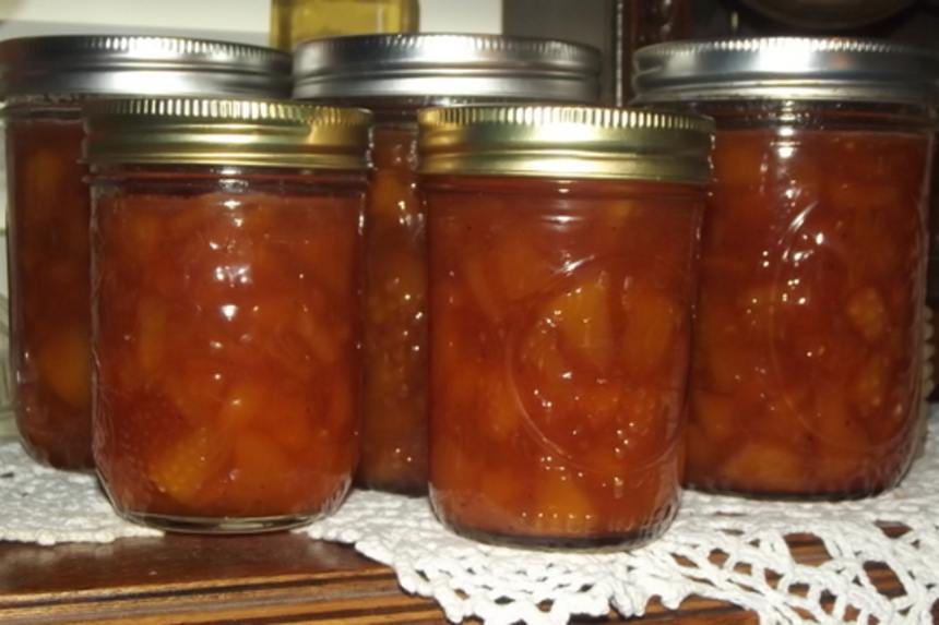 GingerPeach Jam (no pectin needed) Recipe