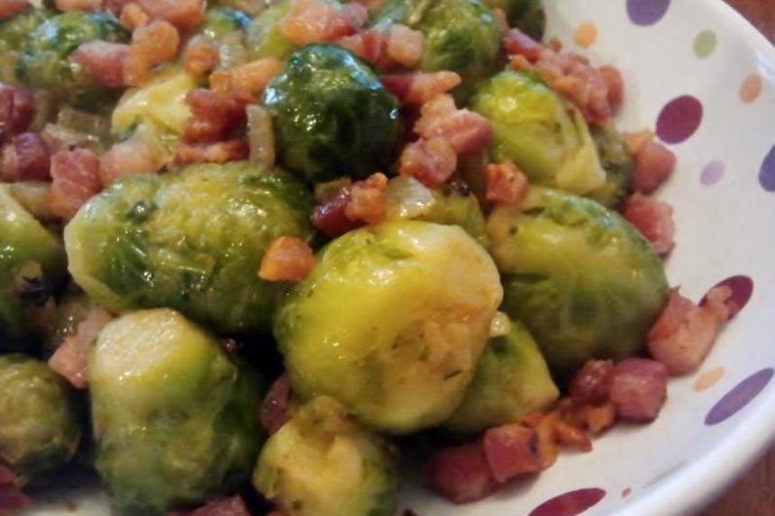 Brussels Sprouts With Onions and Bacon Recipe