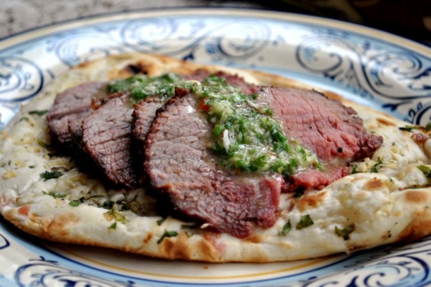 Argentinian Grilled Flank Steak With Chimichurri Sauce Recipe