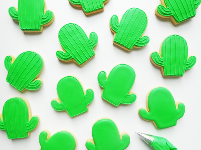 Quirky Christmas Cactus Cookies