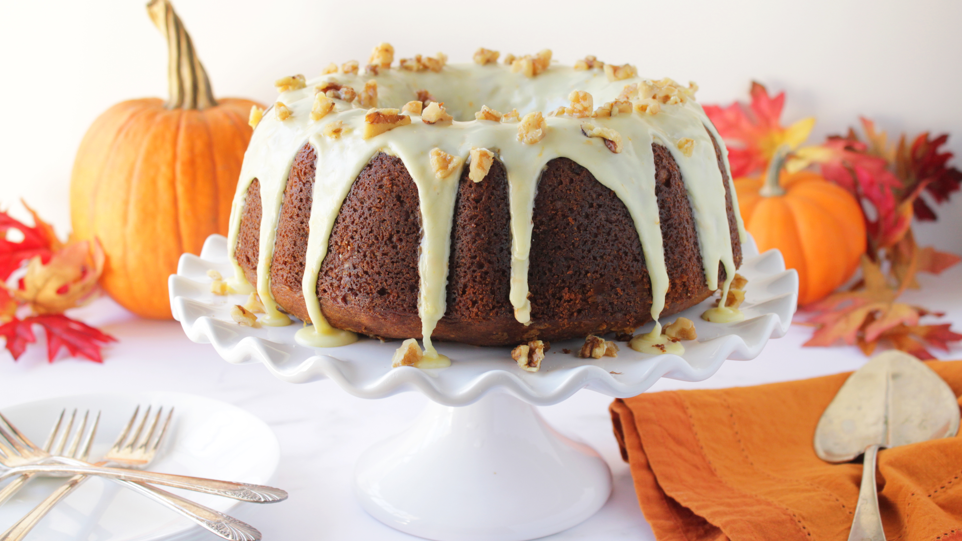 Pumpkin Cake with Orange Glaze