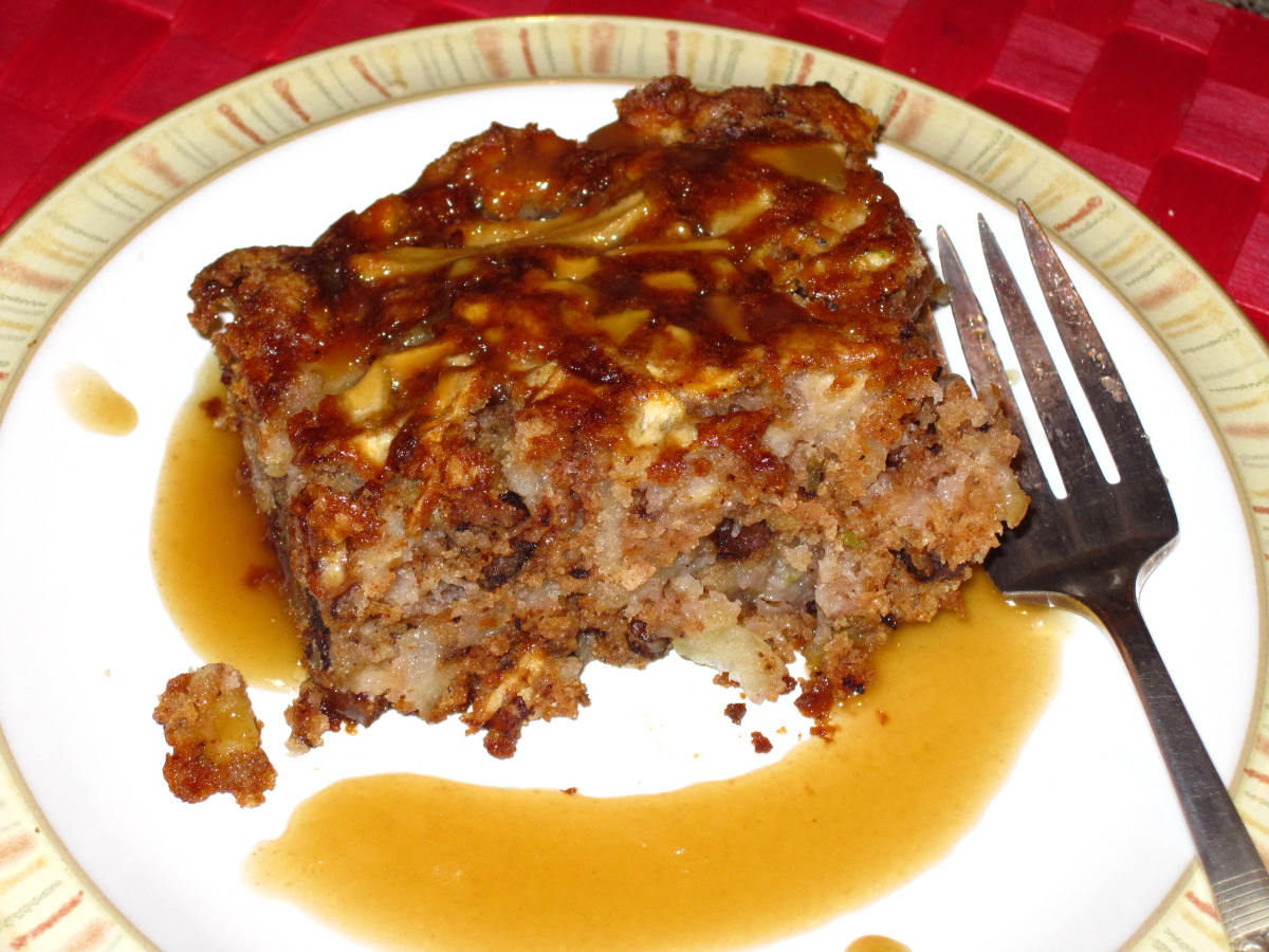 October Apple Cake With Hot Caramel Sauce