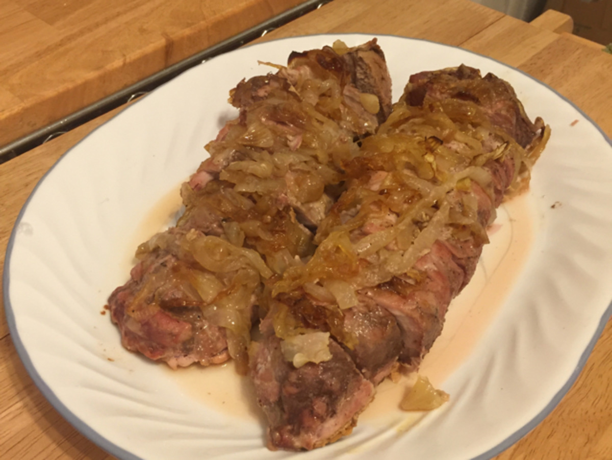 Pork Loin With Caramelized Onions Recipe Food Com