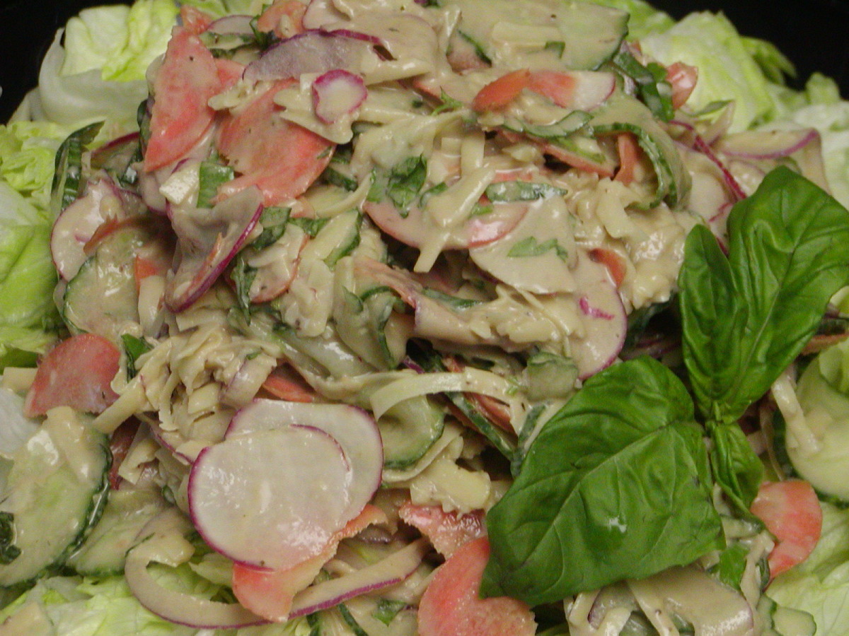 Cucumber,Radish, Carrot & Cheese Salad
