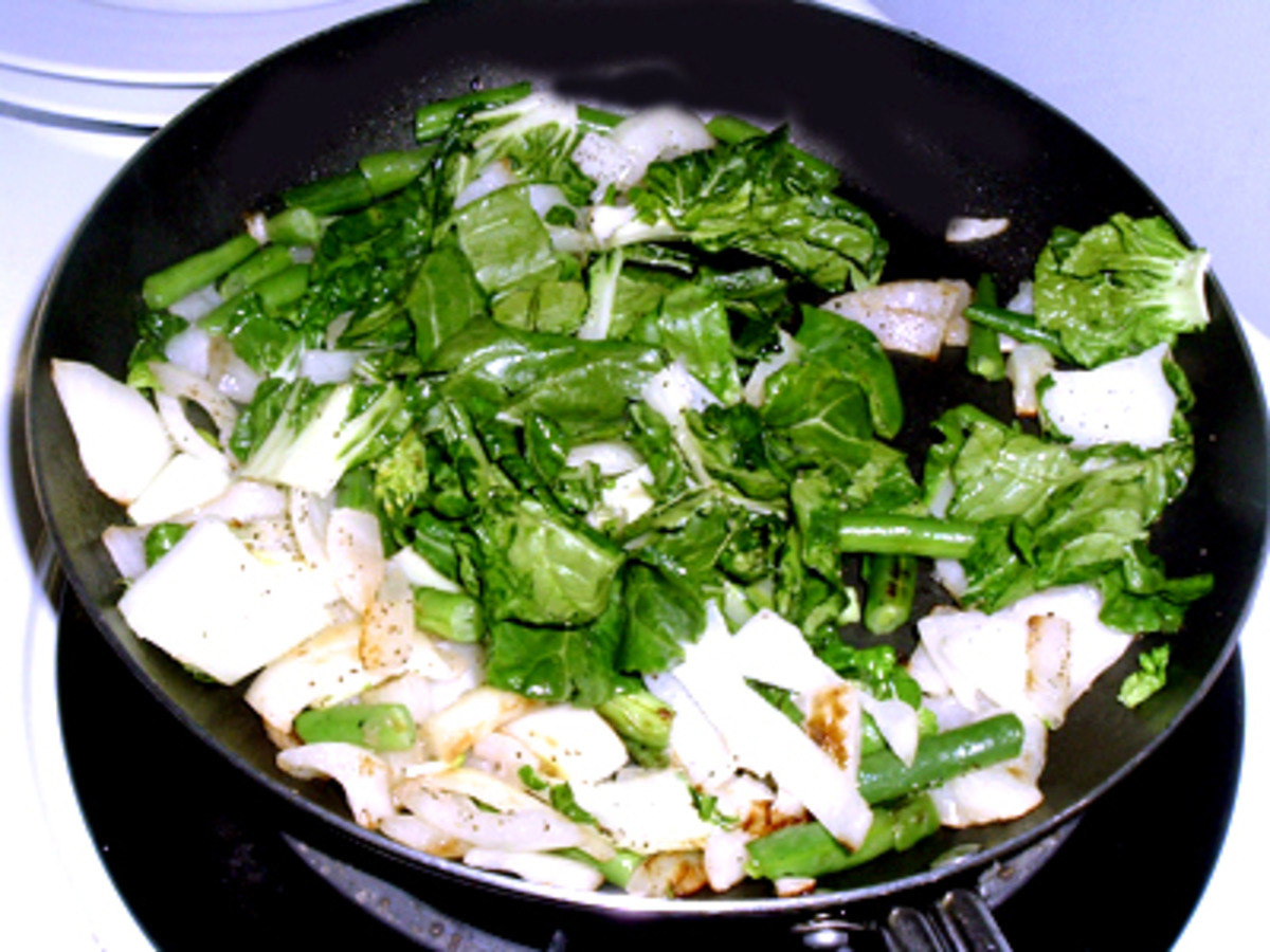 Baby Bok Choy Stir Fry With Beans & Onions