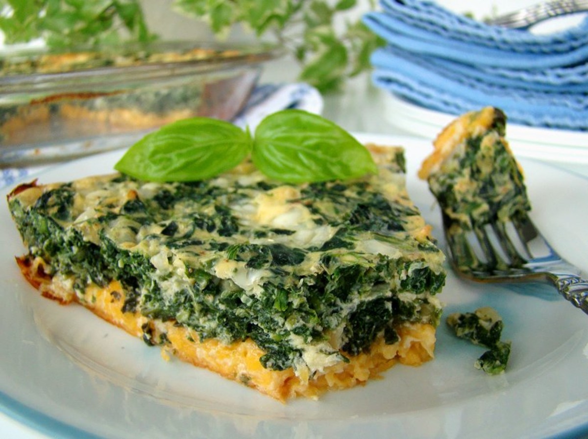 Crustless Spinach Quiche (Low Fat)-image