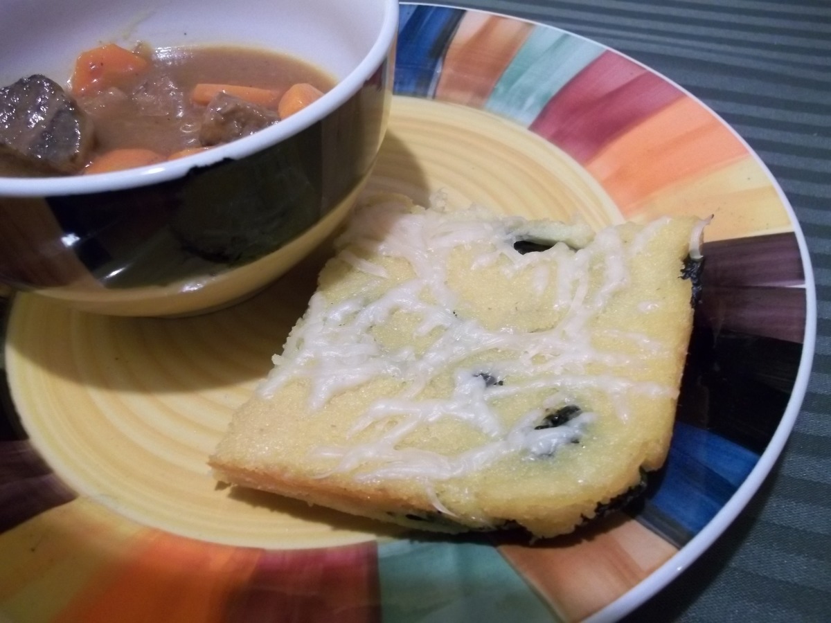 Baked Cheese Polenta With Swiss Chard image