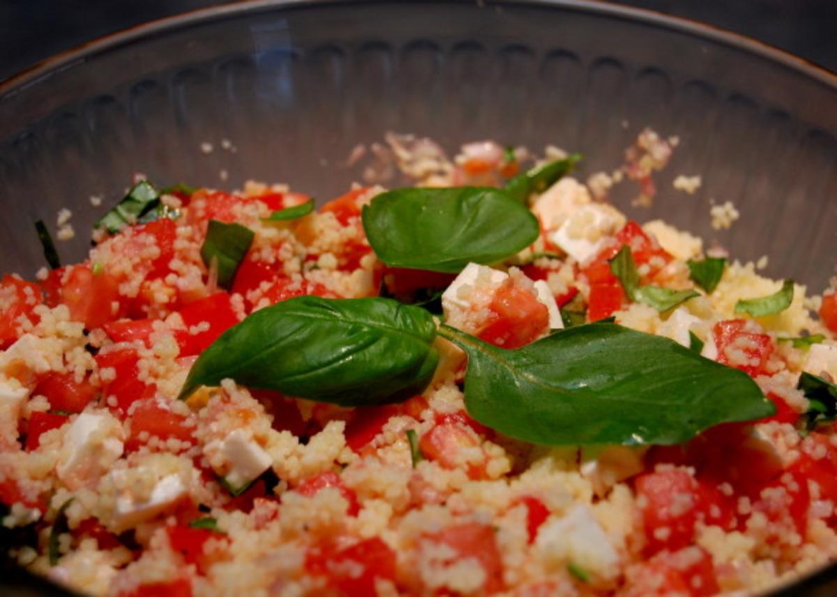 Fresh Mozzarella, Tomato, and Basil Couscous Salad