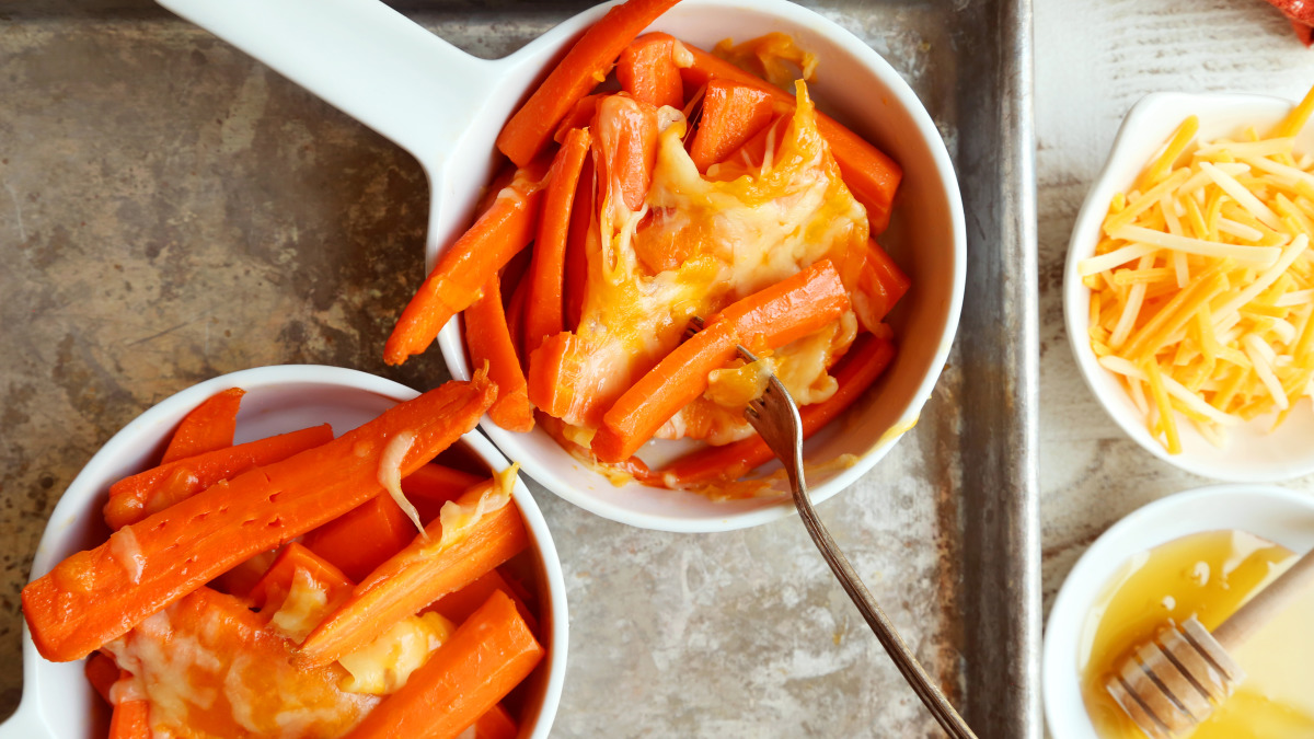 Cheese and Honey Glazed Carrots