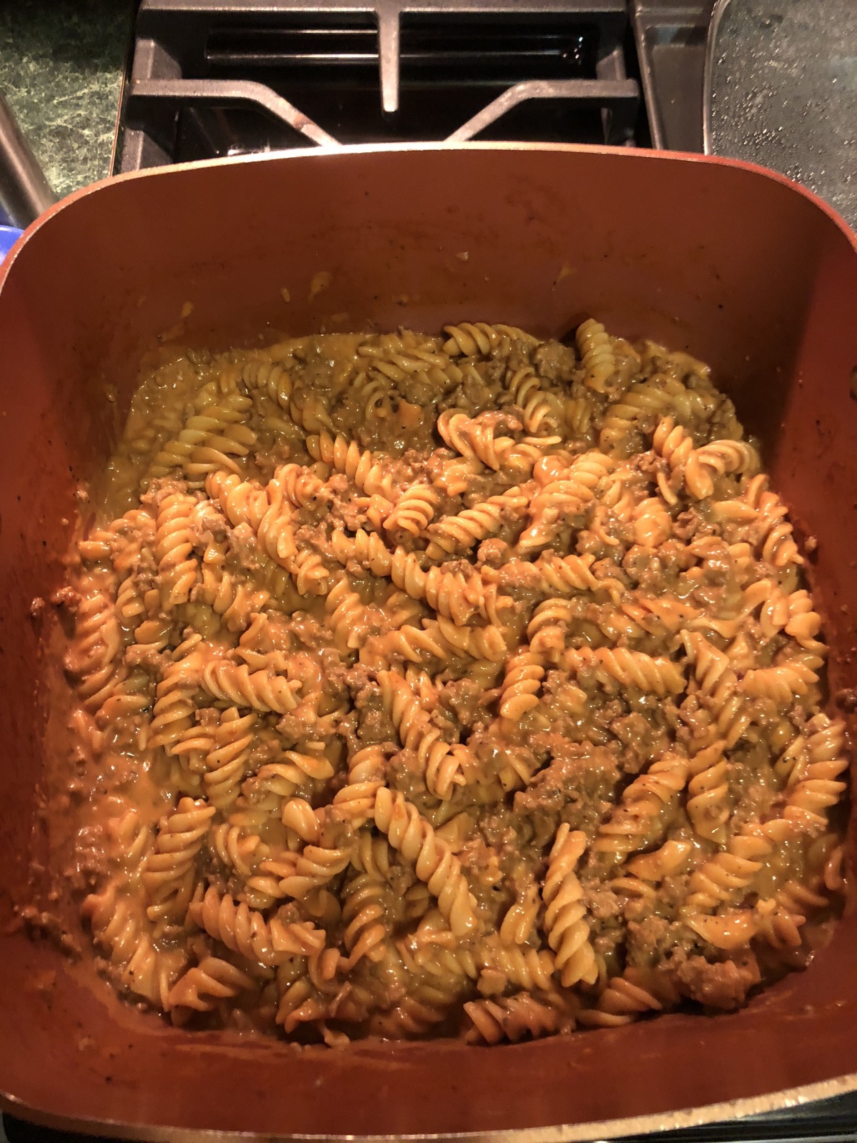Beefy Salsa Macaroni and Velveeta Cheese