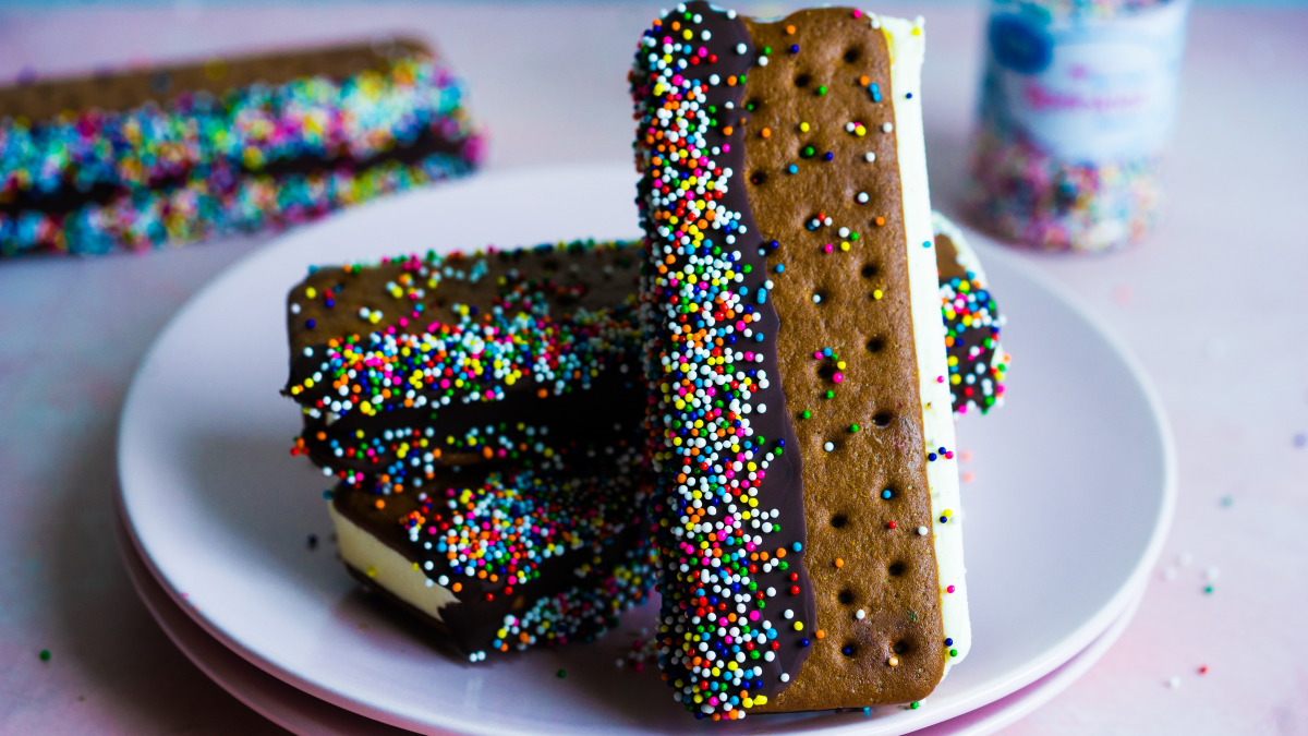 Dipped Ice Cream Sandwiches image