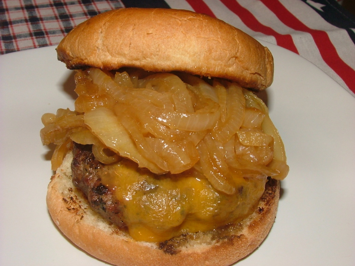 Beer Burgers With Beer Braised Onions image