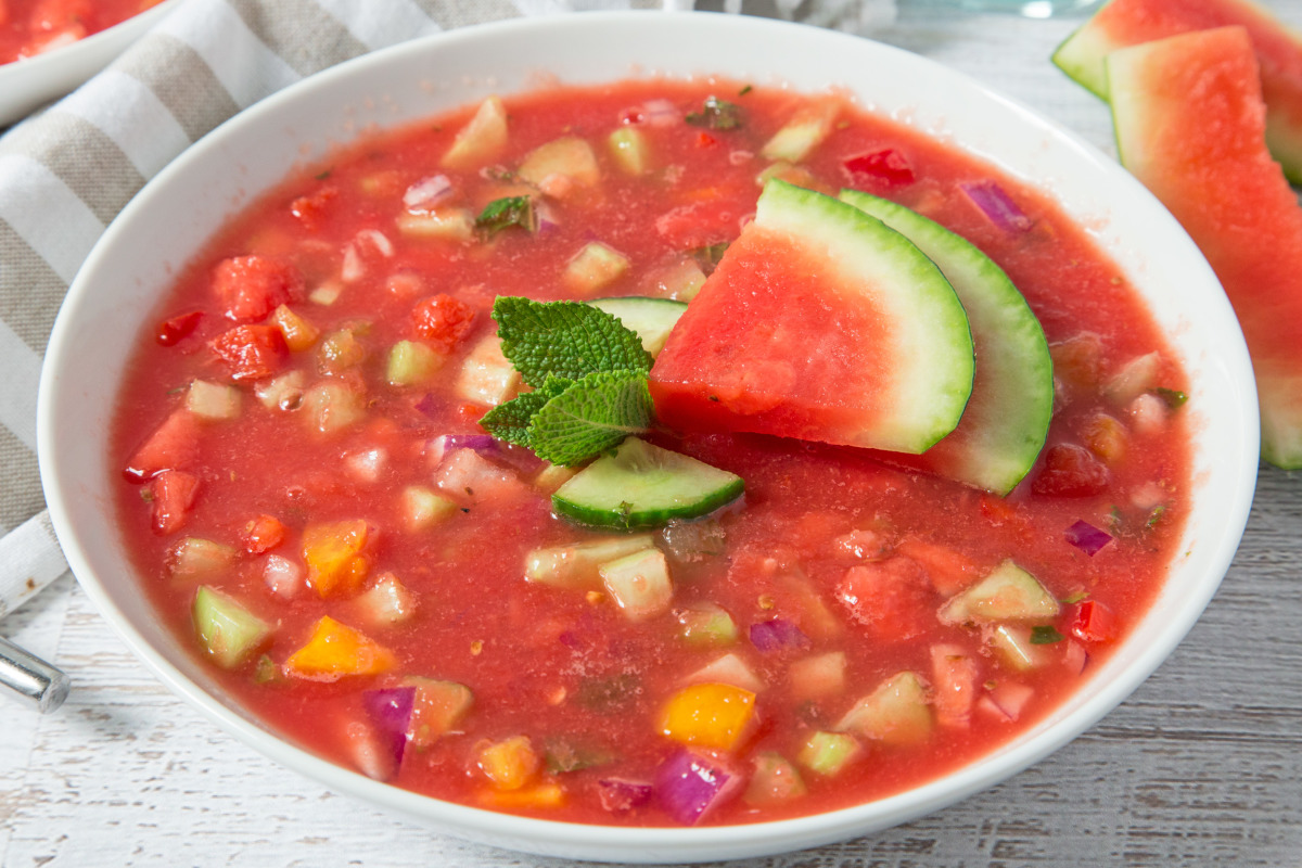 Watermelon and Cucumber Gazpacho
