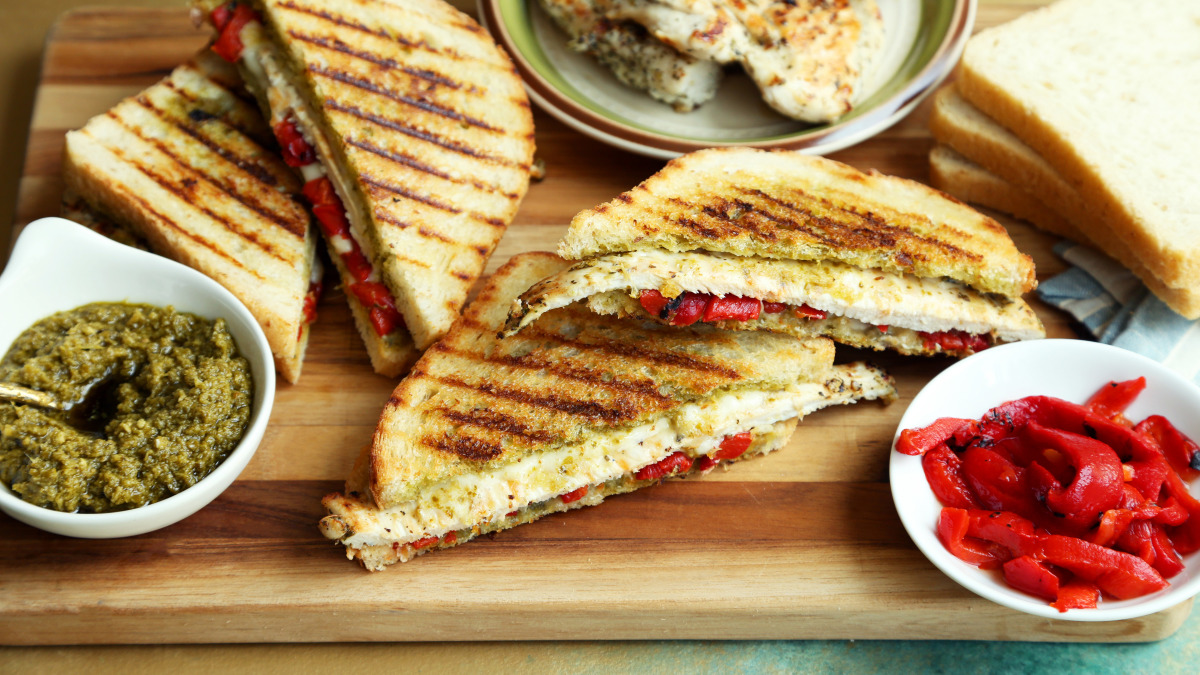 Grilled Chicken Pesto Panini-image