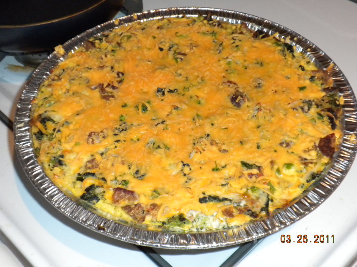 Low-Fat Crustless Spinach Quiche image