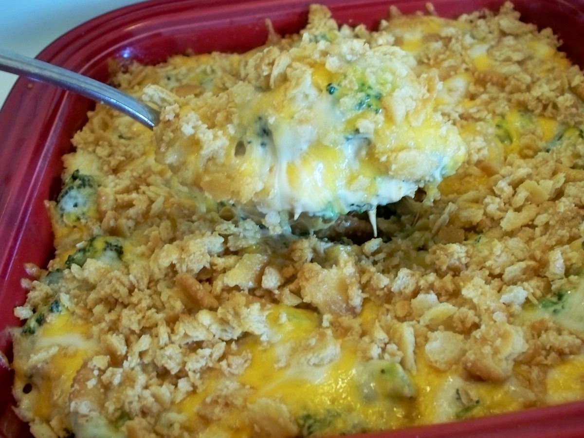 broccoli casserole with ritz crackers and cream cheese