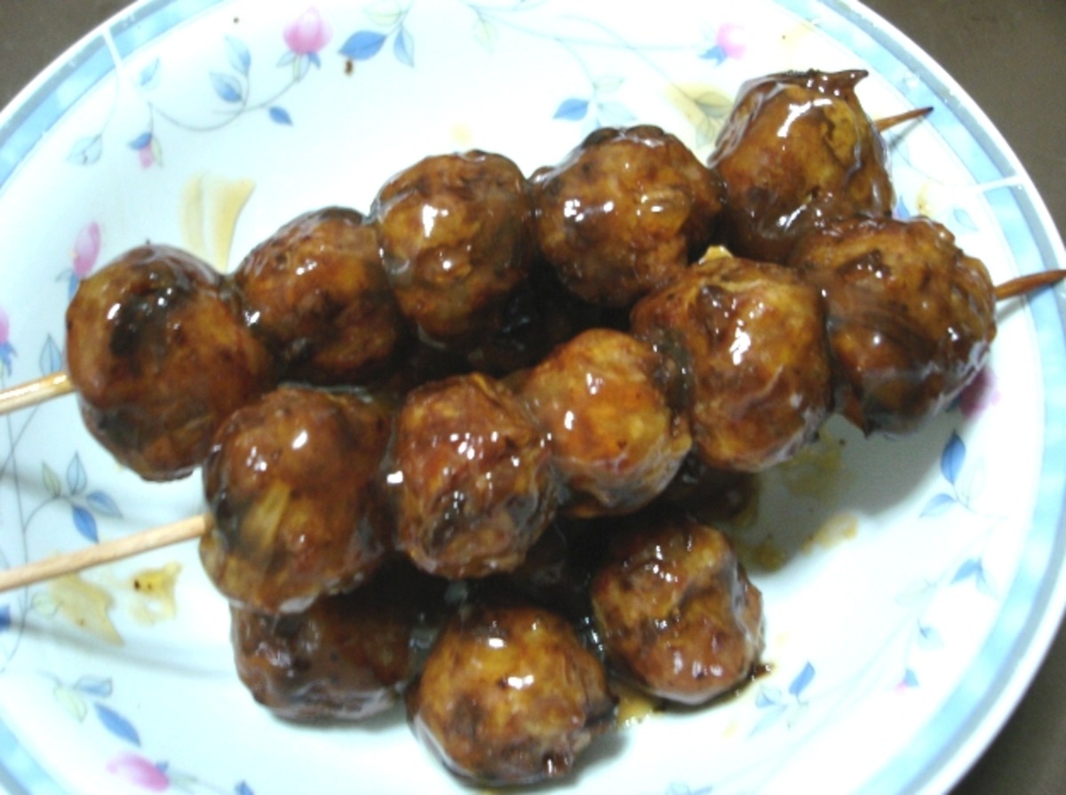 Japanese Meatballs In Sweet Soy Sauce Niku Dango Recipes recipe