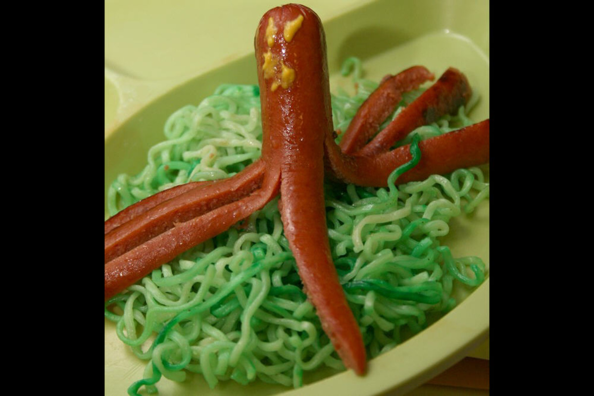 Octopus and Seaweed (Ramen Noodles and Hot Dogs) image