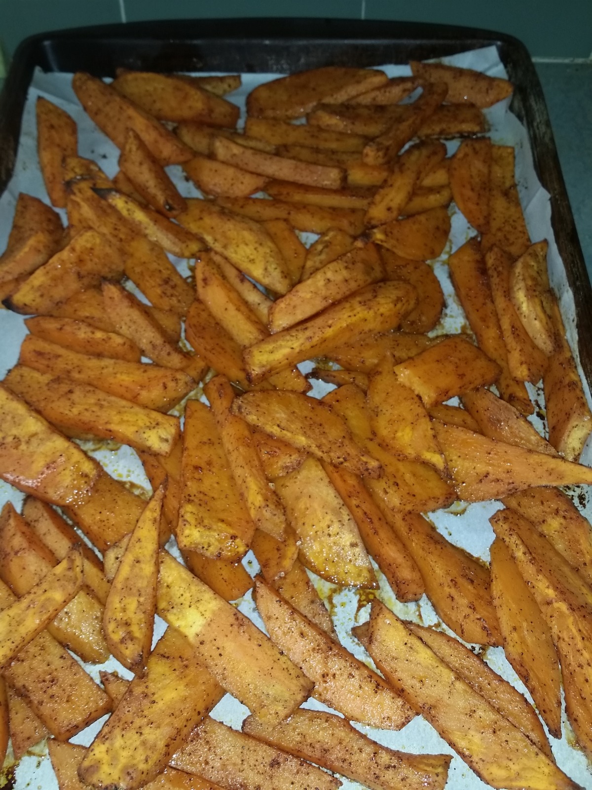 Chili Roasted Sweet Potatoes
