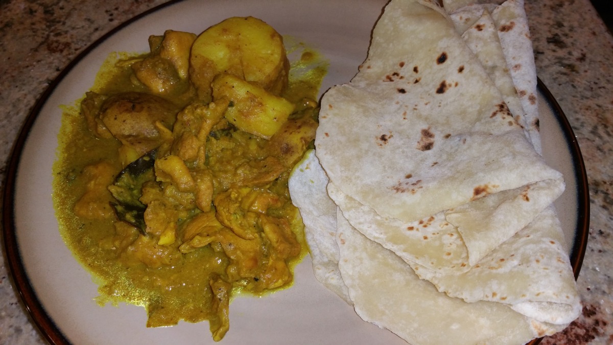 Chicken Curry and Roti image.