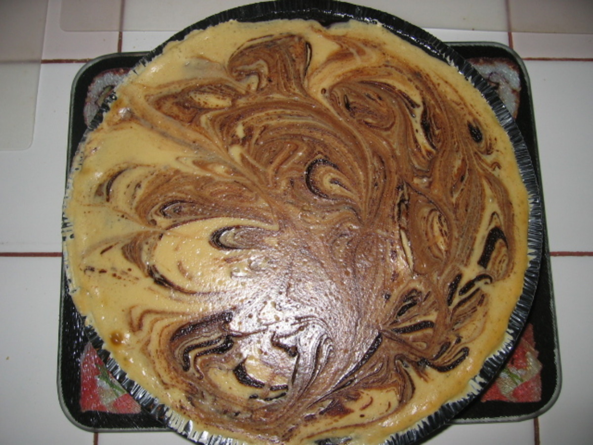 Fudge-Bottom Chocolate Marbled Coffee Cheesecake image