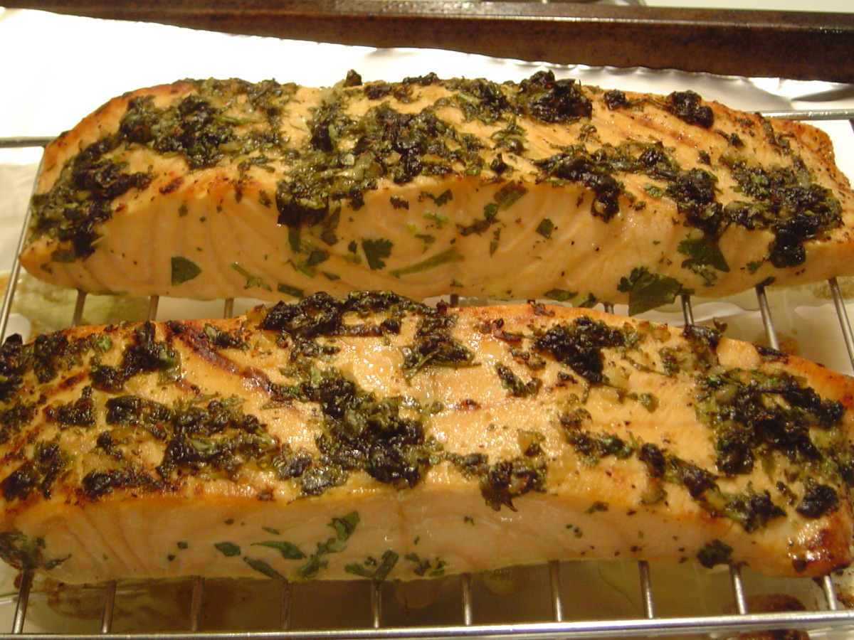 Broiled Salmon With Cilantro and Lime image