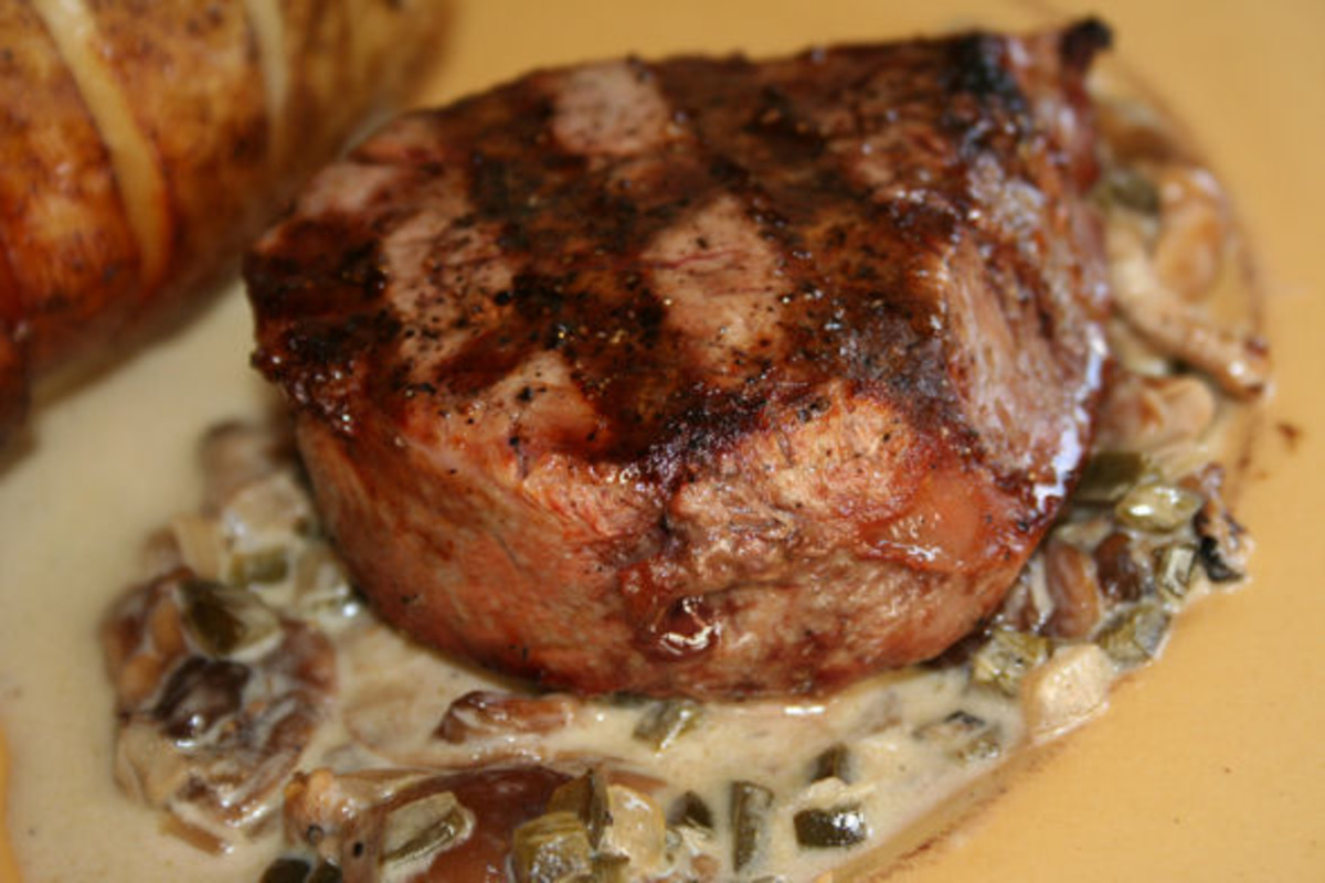 Charred Beef Medallions With Poblano Margarita Sauce
