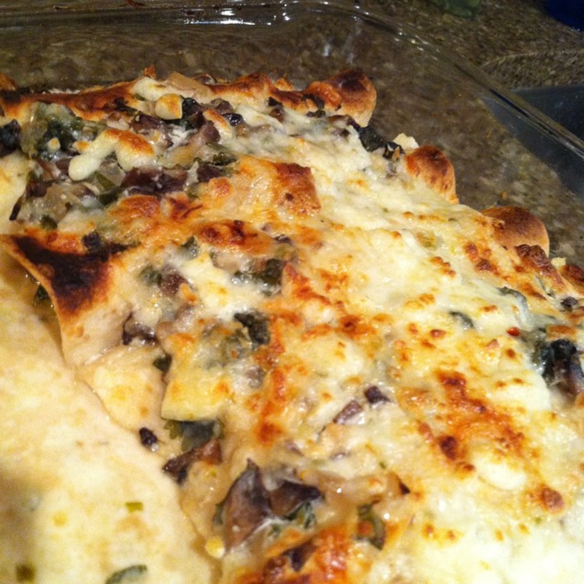 Spinach and Mushroom Enchiladas With Cilantro Cream Sauce Recipe