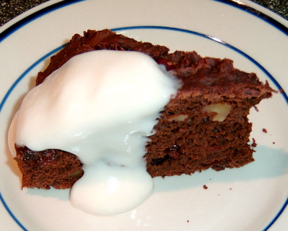 Chocolate Walnut Cranberry Cake (Light)