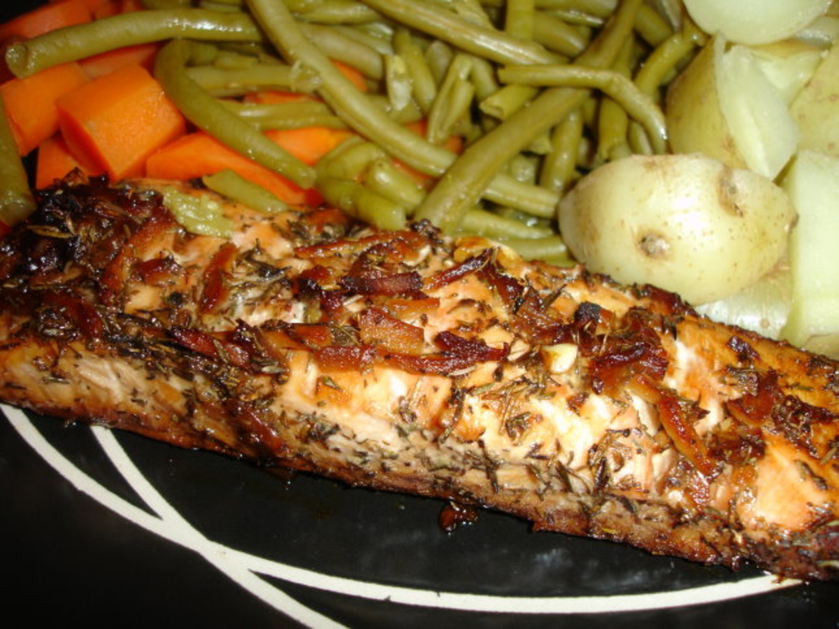 Garlic Ginger Crust Salmon
