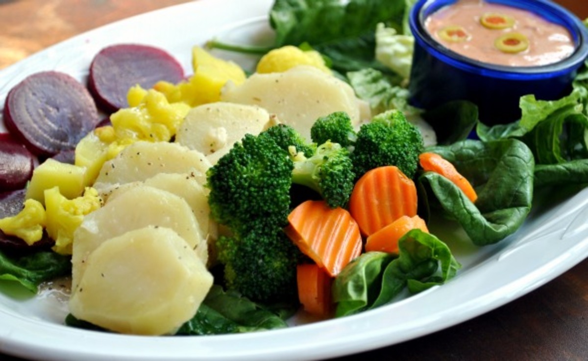 Potato, Beet,cauliflower and Broccoli Salad Platter-image