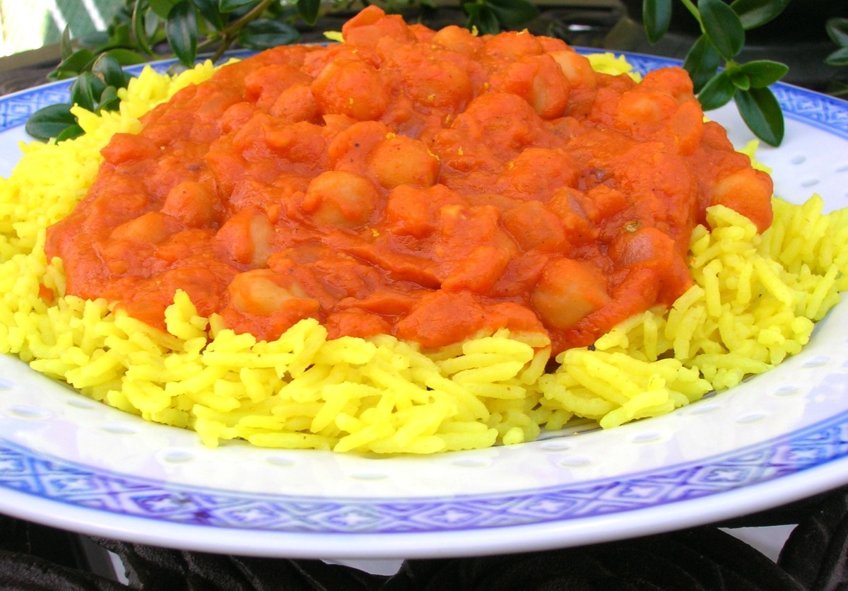 Chickpea Curry (Indian Style) over Basmati Rice image