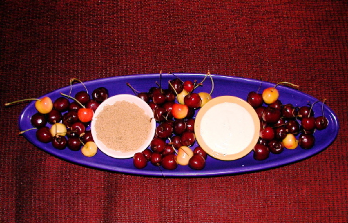 Cherries, Amaretto Sour Cream and Brown Sugar