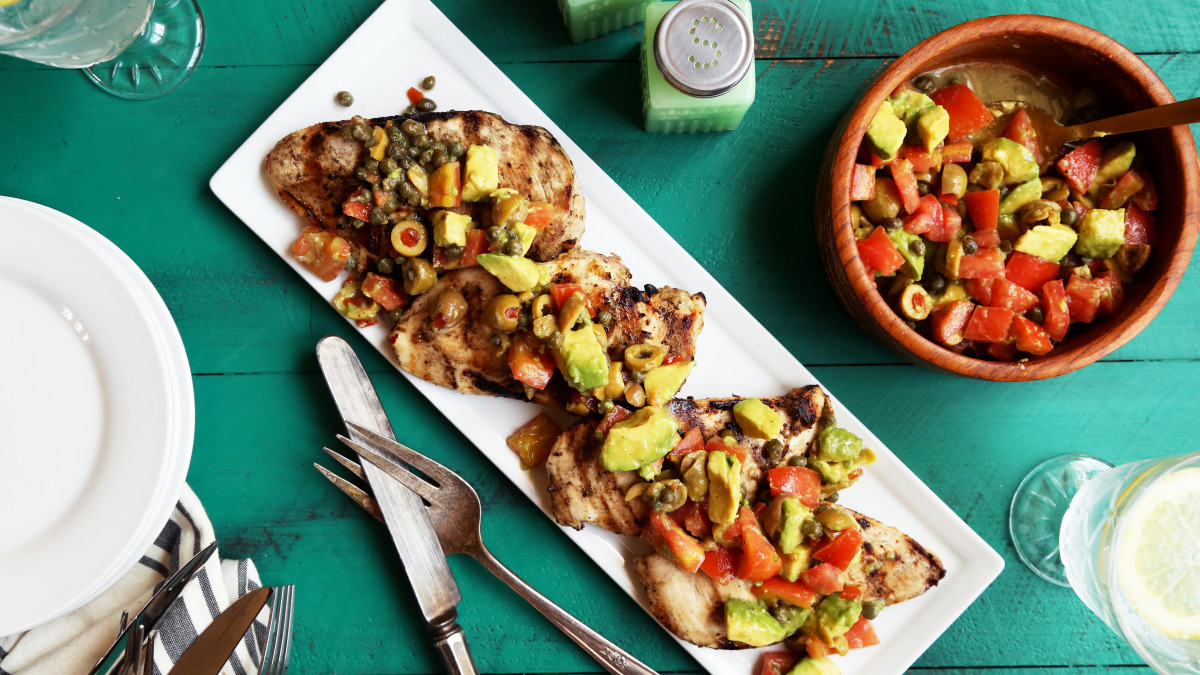 Mediterranean Chicken Breasts With Avocado Tapenade