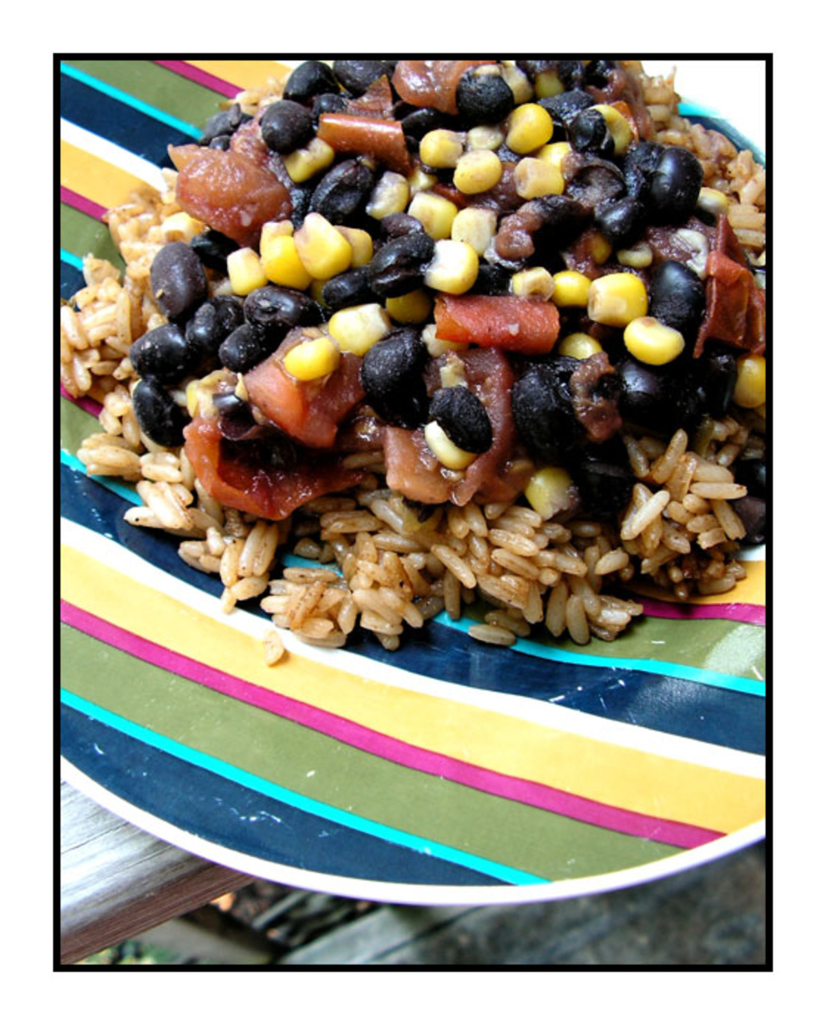 Black Beans over Dirty Rice