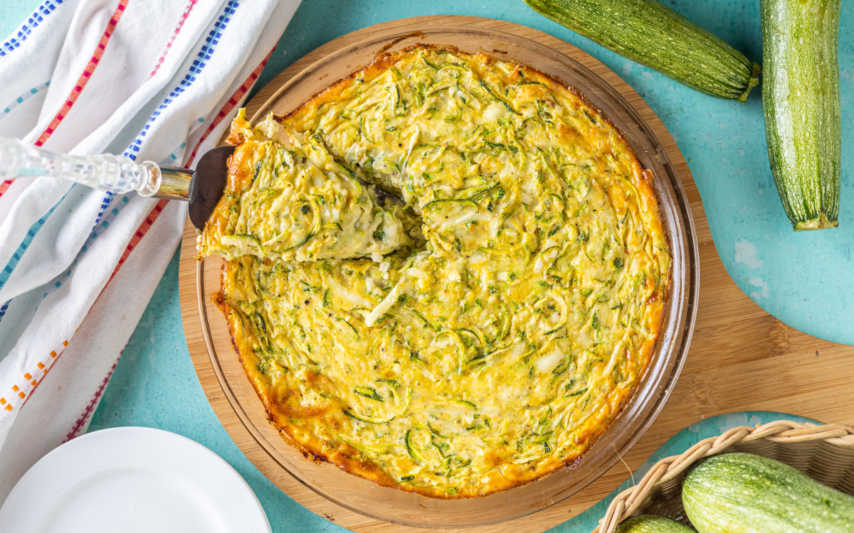 Zucchini Quiche with Hashbrown Crust - Sweet Savory and Steph