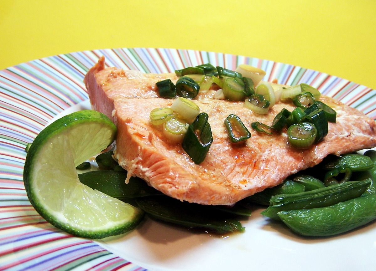 Steamed Salmon With Snow Peas Recipe - Food.com