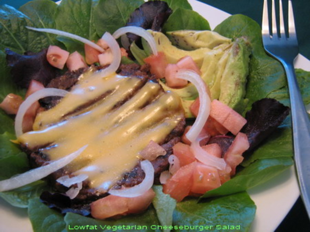 Low Fat Vegetarian Cheeseburger Salad_image