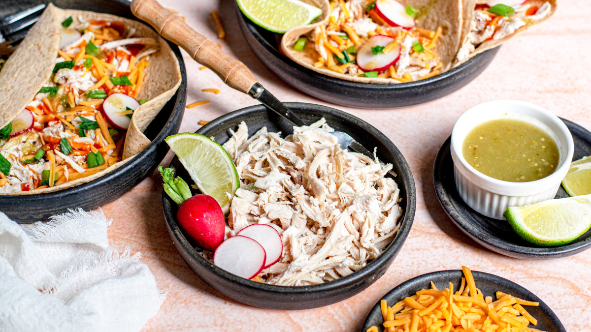 Crock Pot Shredded Chicken Breasts for Freezing - OAMC